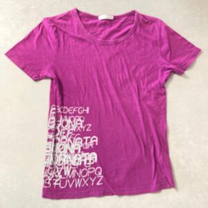 半袖Tシャツ ロゴ プリント 紫 パープル