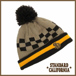 ▽■STANDARD CALIFORNIA(スタンダードカリフォルニア)♪ボンボン付きニット帽♪ブラウン系♪FREEサイズ