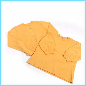 ^v Kumikyoku (kumikyoku)* lady's * ensemble knitted * orange * size 2* beautiful goods *