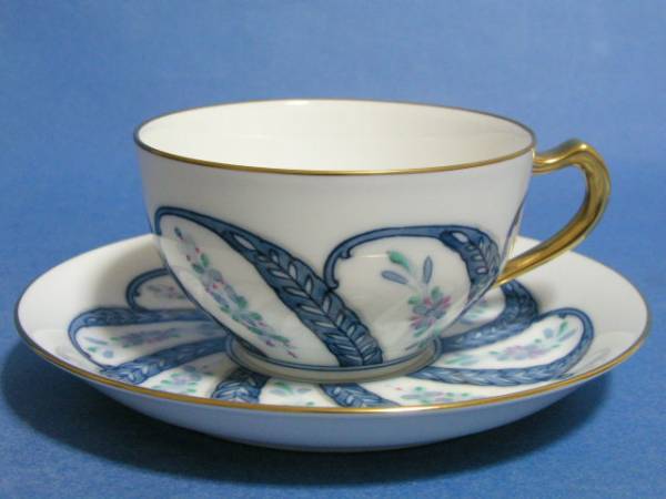 ◎66, 000 yen item Okura Toen [Hand-painted] Gosu Sarasa Tea/coffee cup & saucer◎, pottery, western ceramics, old noritake