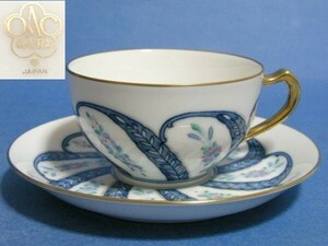 Art hand Auction ◎Okura Toen [Peint à la main] Gosu chintz tasse à thé/café et soucoupe◎z17, poterie, céramique occidentale, vieux noritake