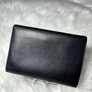 美品PRADA プラダ 財布 ウォレット ロゴ 金具 三角プレート レザーの画像3