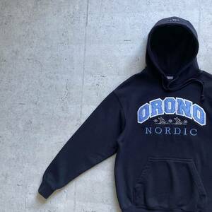 vintage ヴィンテージ 90's pennant カレッジロゴ ORONO プルオーバー パーカー ネイビー S