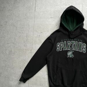 vintage ヴィンテージ 90's CAMPUS HERITAGE カレッジロゴ MICHIGAN STATE プルオーバー パーカー ブラック M