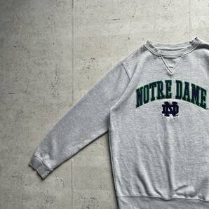 vintage ヴィンテージ 90's カレッジロゴ NOTRE DAME クルーネック スウェット トレーナー グレー Lの画像1