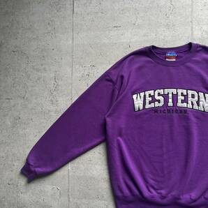 champion チャンピオン カレッジロゴ WESTERN クルーネック スウェット トレーナー パープル Lの画像1