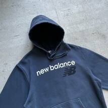 new balance ニューバランス プリントロゴ プルオーバー パーカー ブルー L_画像3