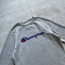 champion チャンピオン ワンポイントロゴ クルーネック スウェット トレーナー グレー M_画像3