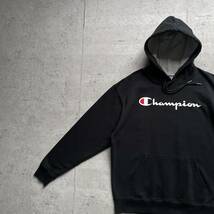 champion チャンピオン カレッジロゴ プルオーバー パーカー ブラック L_画像1