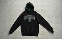 vintage ヴィンテージ 90's CAMPUS HERITAGE カレッジロゴ MICHIGAN STATE プルオーバー パーカー ブラック M_画像2