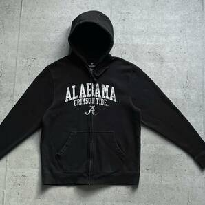 vintage ヴィンテージ 90's FANATICS カレッジロゴ ALABAMA フルジップアップ パーカー ブラック Lの画像2