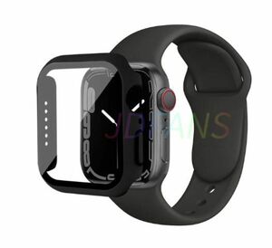 AppleWatch ケース アップルウォッチ 9 8 7 カバー ガラス 45mm 保護 ケース applewatch ブラック