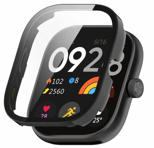 Xiaomi Redmi Watch 4 ガラス 保護 ケース ブラック カバー フィルム ハードケース カバー watch4