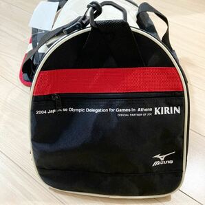 MIZUNO ミズノ 1993 JOC オリンピック JAPAN 2004 athens mizumo KIRIN ボストンバッグ かばん 黒 白 赤 新品 未使用品の画像5