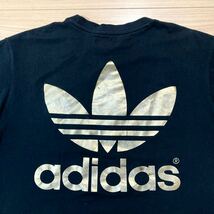 adidas アディダス Tシャツ 半袖シャツ XOサイズ 黒 金 トレフォイルロゴ デカロゴ_画像6