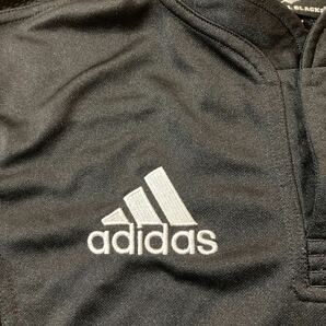 adidas アディダス ALL BLACKS オールブラックス ラガージャージ ラガーシャツ 半袖シャツ Mサイズ 黒 ラグビー 美品の画像5