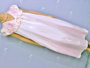 TY3-364◇//てろてろの光沢感あり♪ゆったり110/XL～サイズ♪目を惹く薔薇柄♪ピンクナイトウェア※一番安価な送料はゆうパケットなら210円