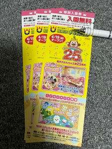 軽井沢おもちゃ王国　入園無料券　３枚