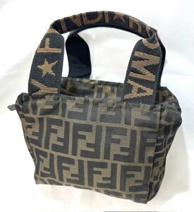 【中古品】フェンディ　FENDI　ミニハンドバッグ　ナイロン　カーキ【送料別】FB0422