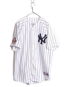 MLB オフィシャル Majestic ヤンキース ベースボール シャツ メンズ L 程 古着 ユニフォーム 半袖シャツ ゲームシャツ メジャーリーグ 野球
