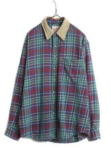 90s ウールリッチ チェック フランネル シャツ メンズ L / 古着 90年代 オールド Woolrich アウトドア ネルシャツ 長袖シャツ マルチカラー