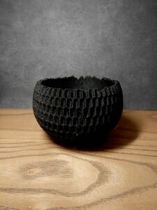3Dプリンター鉢④　黒Mサイズ　植木鉢　1個