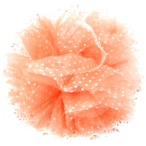 pompon corsage largish polka dot orange 6y-2 girl Kids stylish Dance wedding stylish 