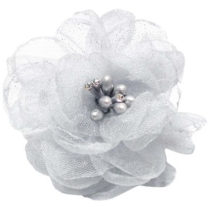  corsage mesh × auger nji- brilliancy lame flower core light gray 9o-06 formal lady's wedding stylish 