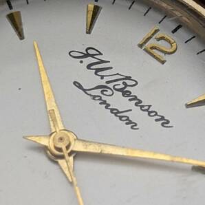 1970年 英国ヴィンテージ J.W.ベンソン K9金無垢ケース 紳士用腕時計 動作良好の画像3