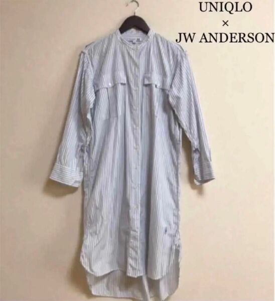 JW ANDERSON エクストラファインコットンストライプシャツワンピース