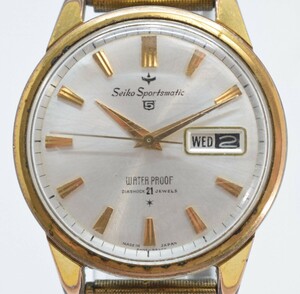 SEIKO セイコー 5 Sportsmatic スポーツマチック EGP 41897 21石 デイデイト 自動巻き メンズ 腕時計 シルバー 稼働品 RL-263M/000