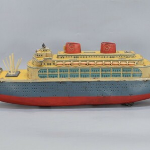 希少 当時物 マスダヤ クィーンオブザシー ブリキ 全長55cm 動作品 豪華 客船 船 Queen Of The Sea フェリー 増田屋 ビンテージRL-55SM/000の画像2