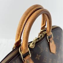 1円〜★LOUIS VUITTON ルイヴィトン アルマ モノグラム ハンドバッグ ブラウン レザー M51130 PVC ドーム型 カデナ ラウンドジップ 茶色 12_画像7