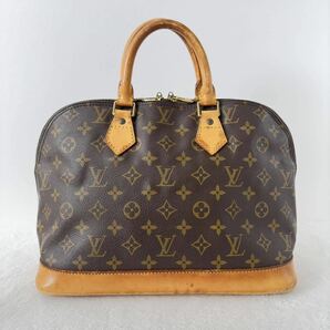 1円〜★LOUIS VUITTON ルイヴィトン アルマ モノグラム ハンドバッグ ブラウン レザー M51130 PVC ドーム型 カデナ ラウンドジップ 茶色 13の画像2