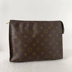 1円〜★LOUIS VUITTON ルイヴィトン モノグラム ポッシュトワレット26 M47542 LV セカンドバッグ ポーチ クラッチバッグ ブラウン pvc