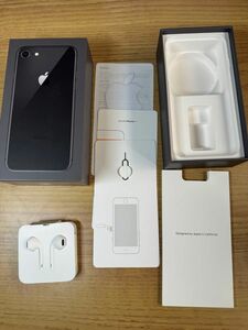 iPhone8 64GB スペースグレイ (空箱＆純正付属品) 本体無し 付属品あり 美品