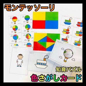 モンテッソーリ パズル 色さがしカード【知育玩具 保育教材 発達療育 リハビリ】