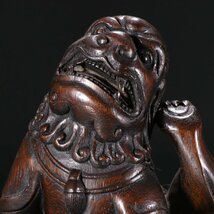【安】清時代 珍木彫 瑞獣置物一対 非常に良い香り 極細工 古置物 中国古美術 古美味 時代物 古董品 392_画像7
