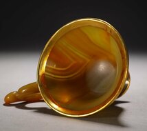 【安】清時代 瑪瑙包金杯 極細工 古置物 古擺件 中国古美術 古美味 時代物 古董品 372_画像9