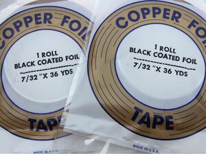 【フリマ】エドコ コパーテープ EB7/32 ブラック 銅テープ 2本セット 銅テープ ステンドグラス材料 在庫僅か