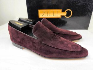 ★定価80万円超・新品未使用★ ジリー ZILLI　超極上カシミヤブルゴーニュローファー　サイズ40.5（25.5cm相当）　ジリー純正シューBOX等付