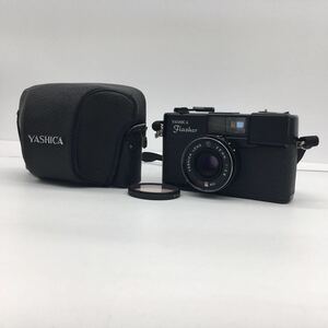YASHICA ヤシカ Flasher フラッシャー フィルム カメラ カメラ レンズ 38mm 1:2.8 専用カバー付属 動作未確認