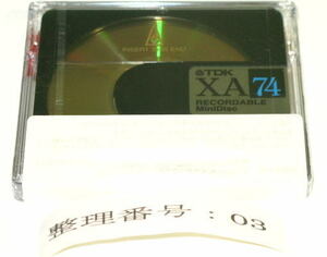 TDK　MD-XA74　　MD　ミニディスク　　ゴールドディスクタイプ　　　未使用　　　003