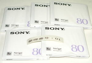 Sony Sony MDW80ND MD Neige Series Final Model Mini Disc Индивидуальная упаковка отдельный элемент 5 наборы неиспользованных 001