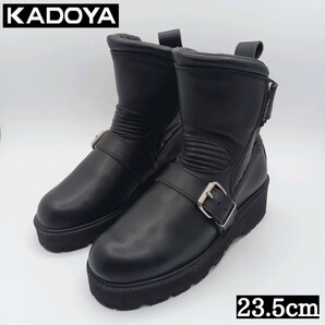 【美品】カドヤ KADOYABLACK ANKLE アンクル ブーツライディングブーツ ブーツ バイク 23.5センチ 黒 ブラック 本革 レザーの画像1