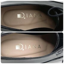 【美品】DIANA　ダイアナボリュームレースアップシューズフラットシューズ　パール ラメスニーカー ローファー エナメル 24センチ 黒_画像8