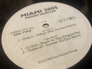 12”★Miami 2005 Promo Sampler / Deep In / DJ Quiz / Hidden ID / プログレッシブ・ハウス！