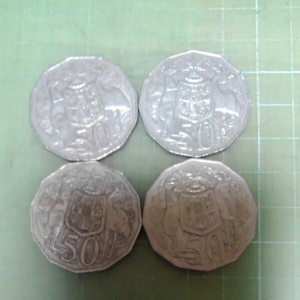 オーストラリア50セント硬貨×４枚