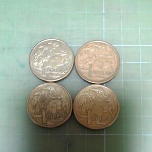オーストラリア１ドル硬貨×４枚