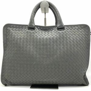 1円●極美品●BOTTEGA VENETA ボッテガヴェネタ ビジネスバッグ ブリーフケース 通勤鞄 A4◎ イントレチャート カーフレザー 牛革 メンズの画像3